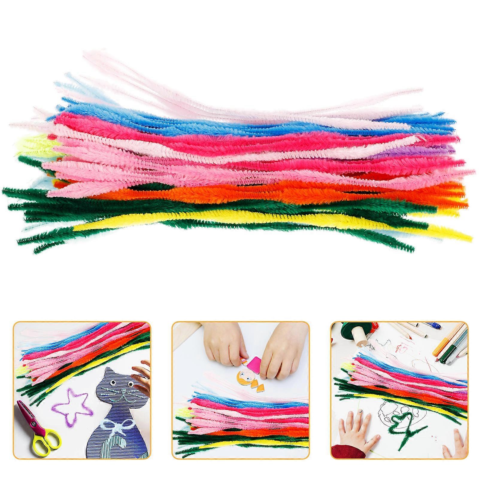 Craft Supplies Chenille Stems Twisted Shape Diy Lover Assorted Color Bending 100Pcs