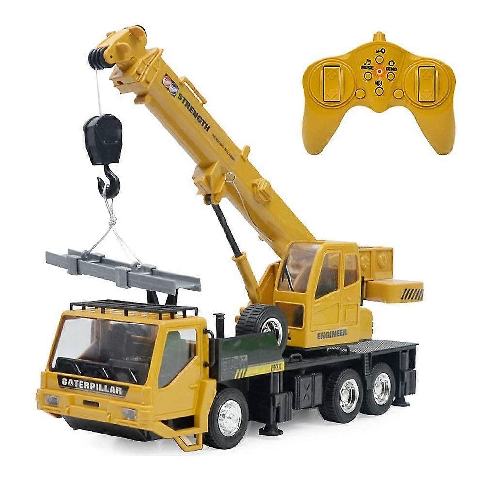 Engineering Crane Truck Alloy Toy Car 1:24 Scale RC Model with Music and Lights Remote Control Construction Vehicle