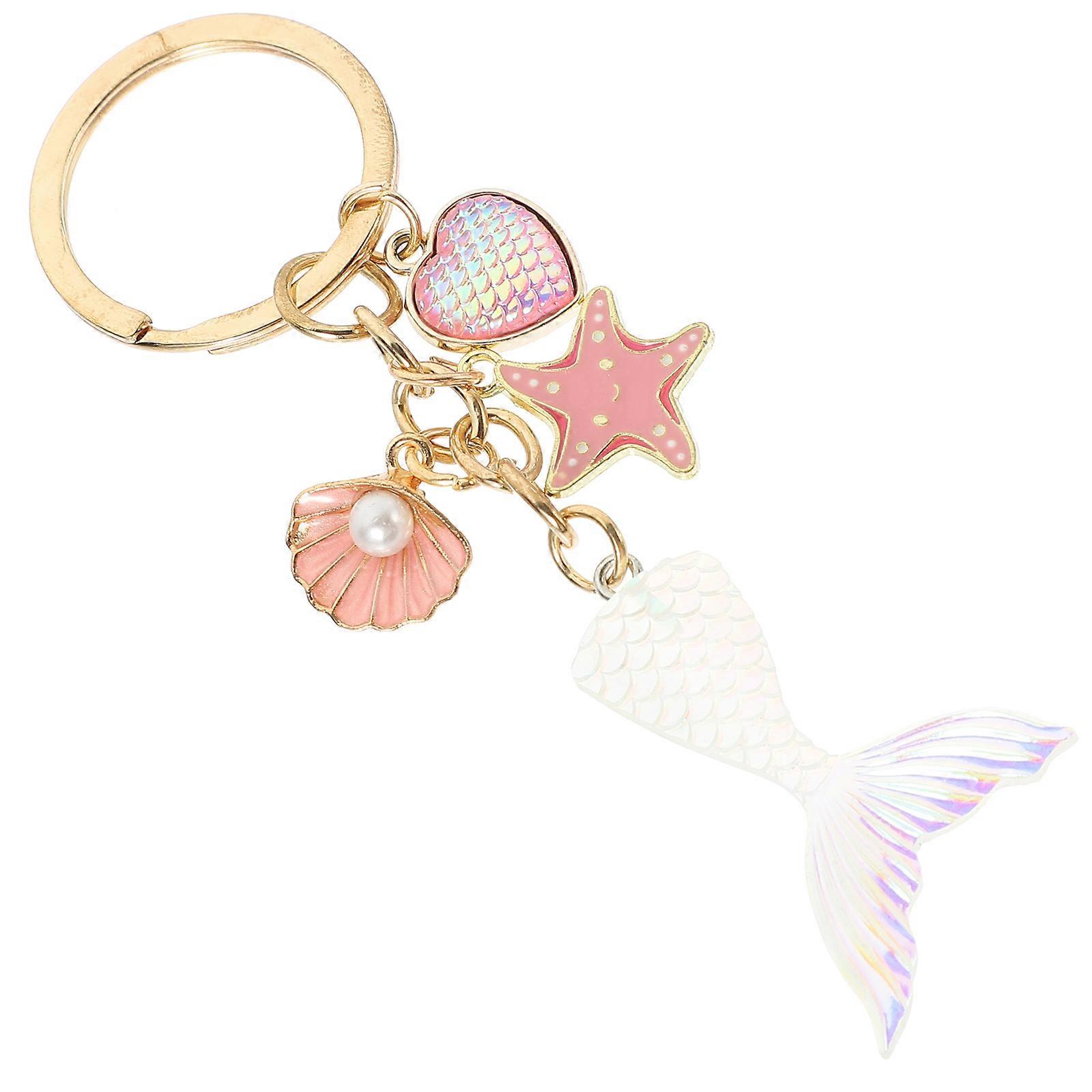 Mermaid Stuff Mermaid Keychain Everyday Use Simple and Smooth Metal 10.8x3Cm 5Pcs