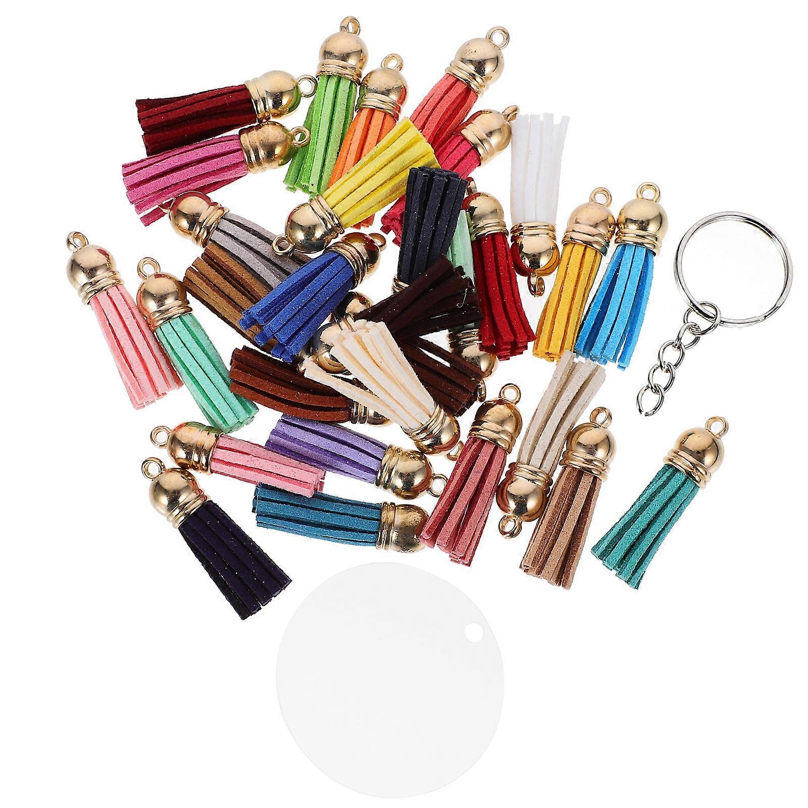 Diy Key Chains Blanks Bulk Assorted Color Keychain Making Supplies Christmas Graduation New Year 120 Pieces