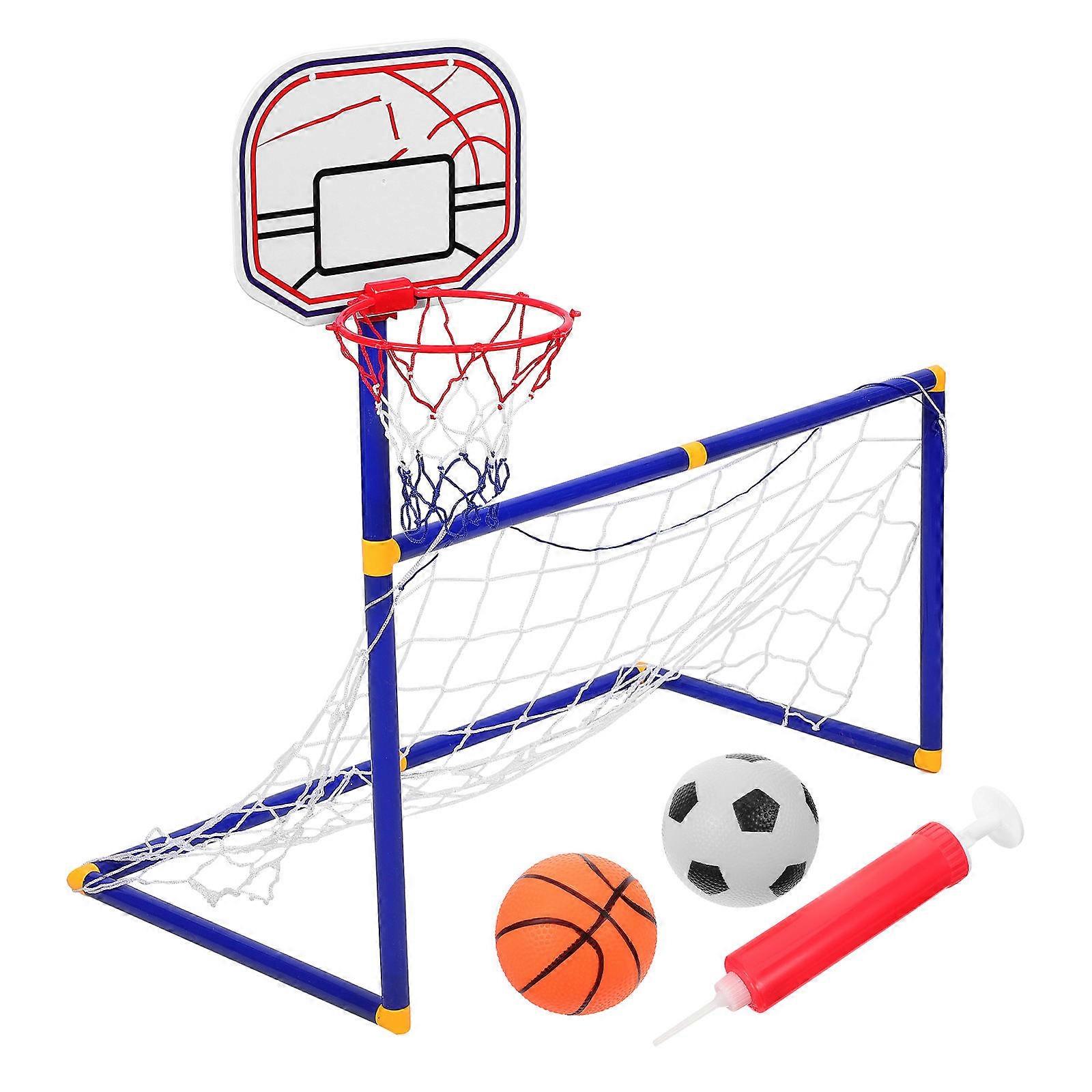 Portable Outdoor Soccer Goal and Basketball Hoop for Family Fun, Skill Development, and Backyard Play for Young Players