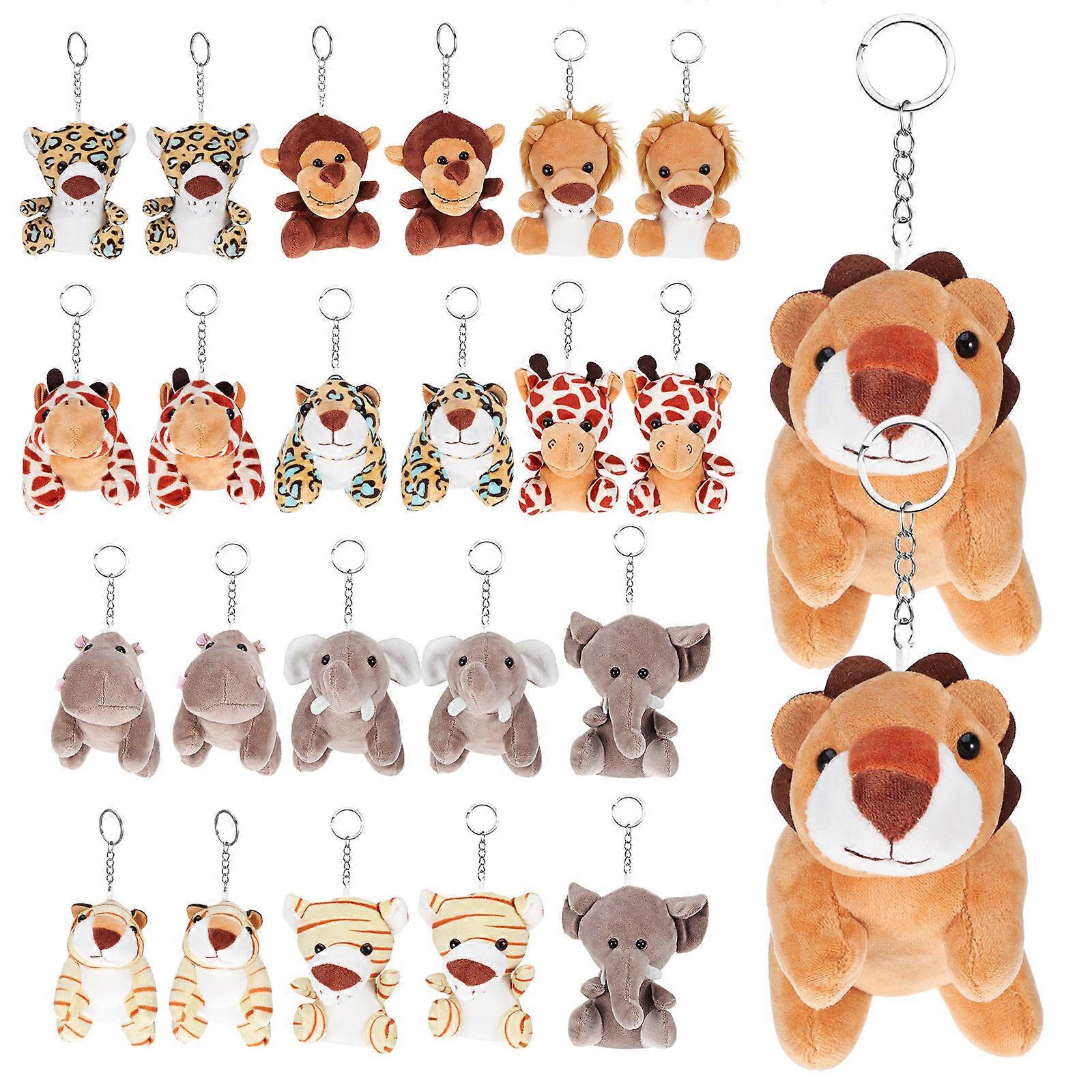 Claw Machine Toys Refill Cute Plush Keychain Animal Shapes Plush .20X8.70X6.67CM Zipper Pull 24Pcs