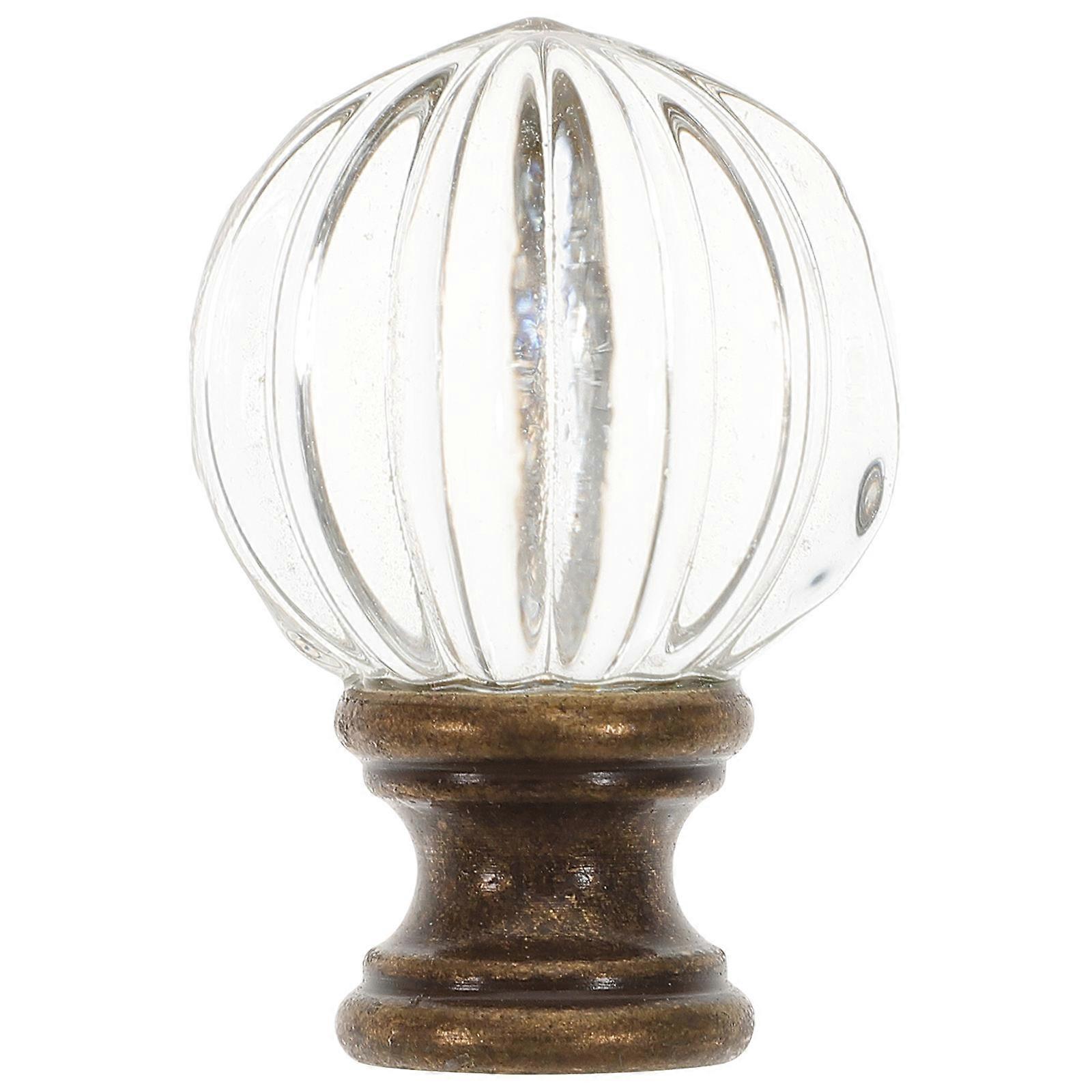Glass and Copper Lamp Finial Caps with Modern Design for Standard Table Lamps Transparent 1.5 Inch