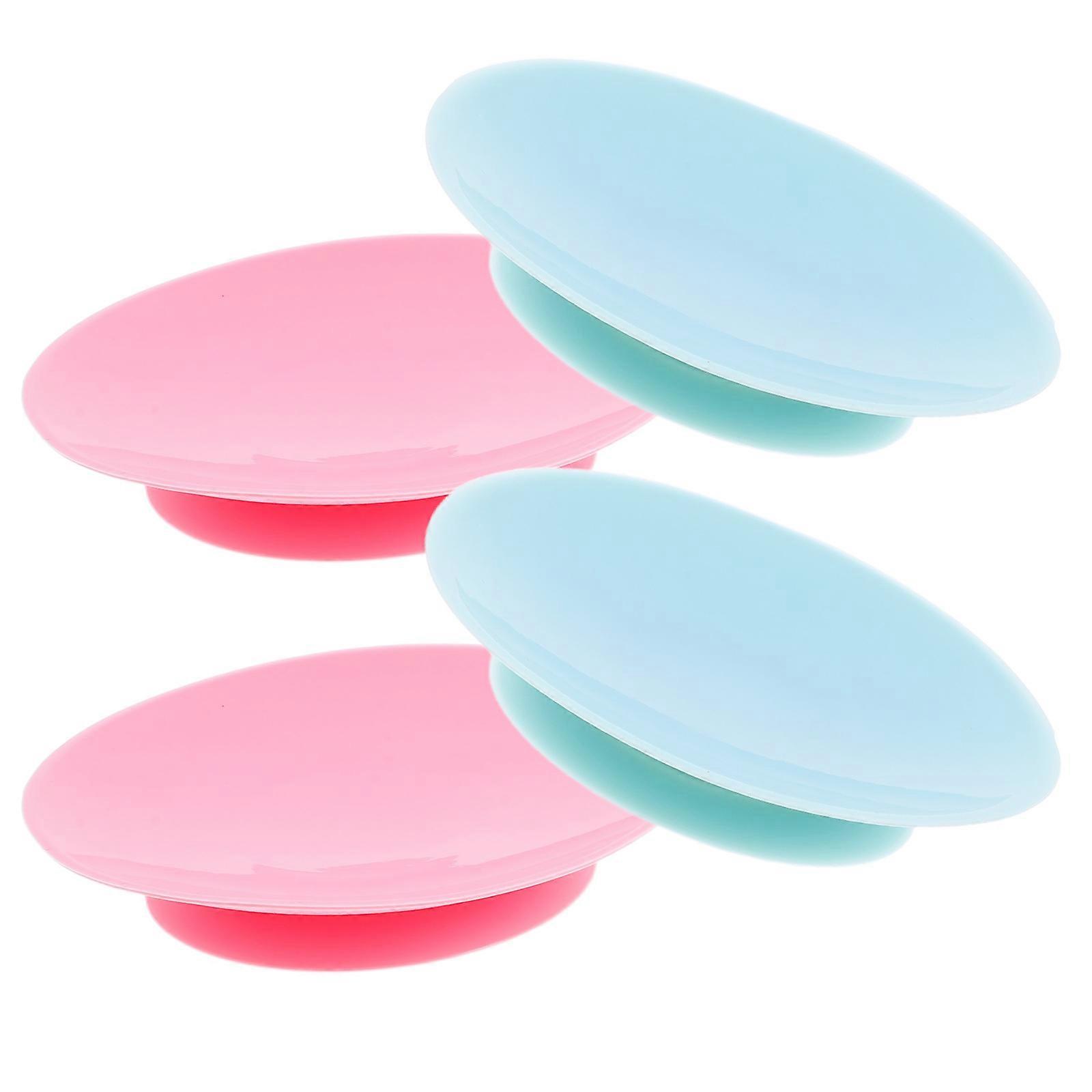 4pcs Double Sided Silicone Bowl Suction Cups for Secure Feeding Plates – Slip Resistant Dining Solution for Home, Travel & Preschool Use