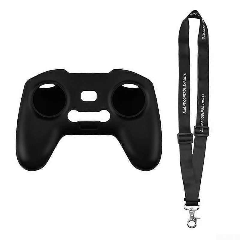 Silicone Protective Case for DJI FPV and Avata Controller with Neck Strap and Wrist Lanyard (Black)