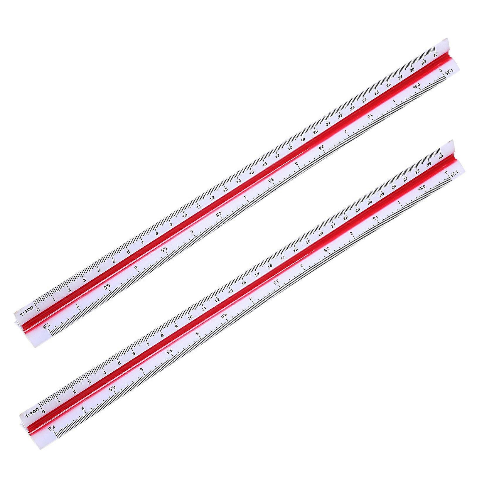 2X 1:20 1:25 1:50 1:75 1:100 1:125 Plastic Triangular Scale Ruler