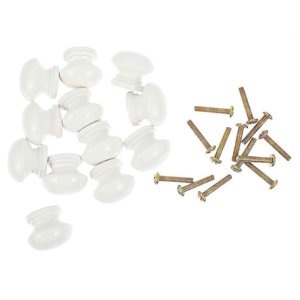 Wooden Cabinet Knobs & Drawer Pulls 20 Sets Round Handles with Screws for Easy DIY Installation on Dressers, Wardrobes & Cupboards