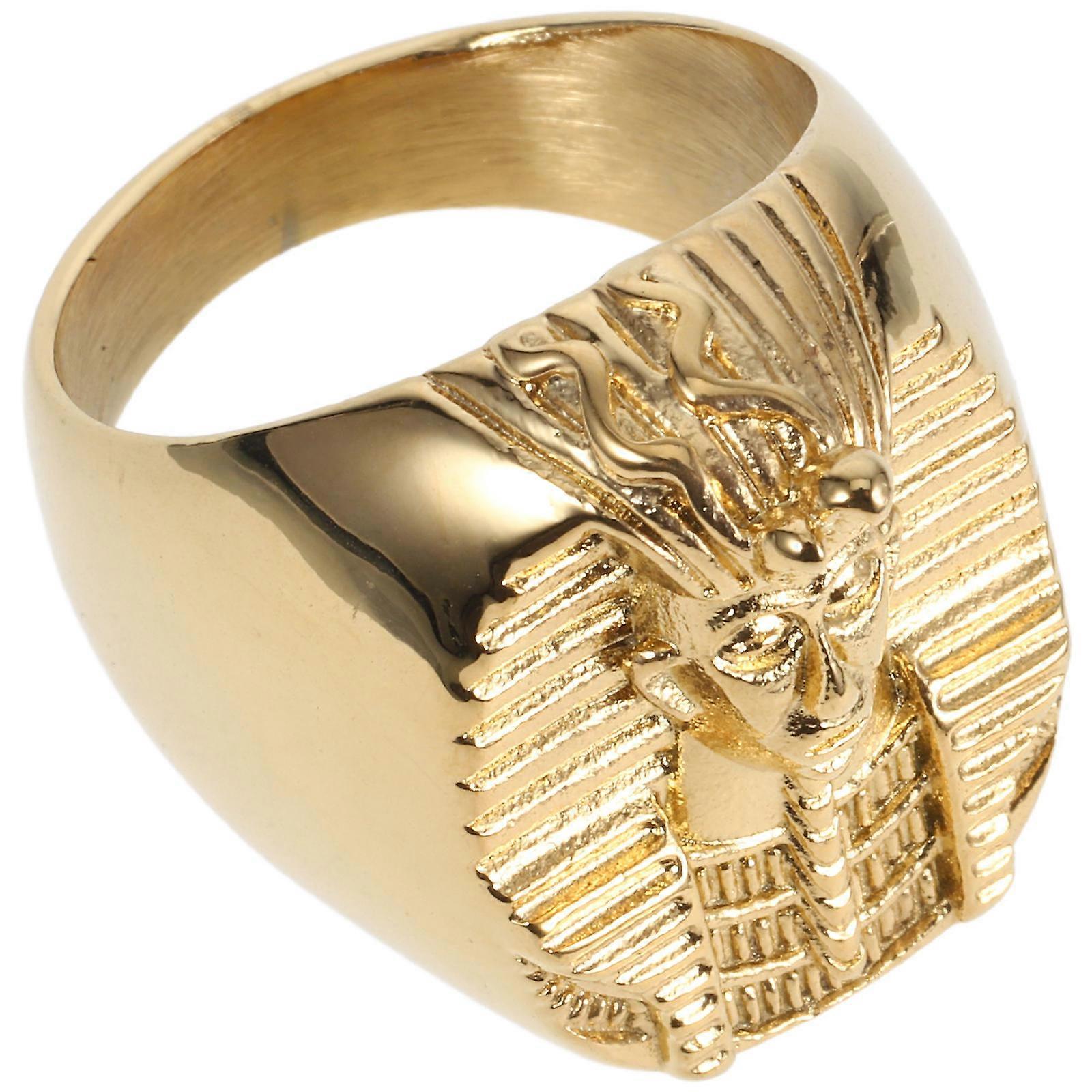 Erkekler Mevcut Mısır Takı Erkekler Şık Yüzük Altın Renk Çapı 2.15 cm Parti Kostüm Mısır Firavun Tema 1 Adet