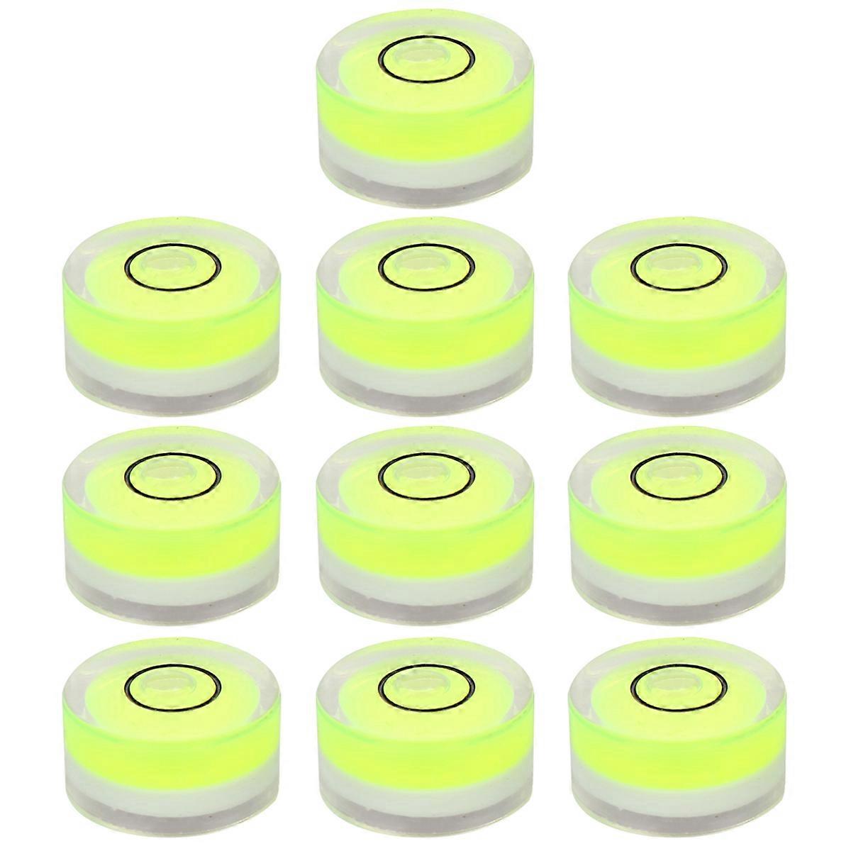 Universal Circular Bubble Level for DIY Enthusiasts 18x9mm Green Acrylic Calibration of Picture Frames 10Pcs
