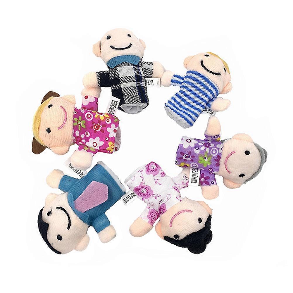 لعبة دمية يدوية للأطفال 6 قطع دمى إصبع صغيرة مصممة لمرحلة ما قبل المدرسة والكبار تصميم مضغوط