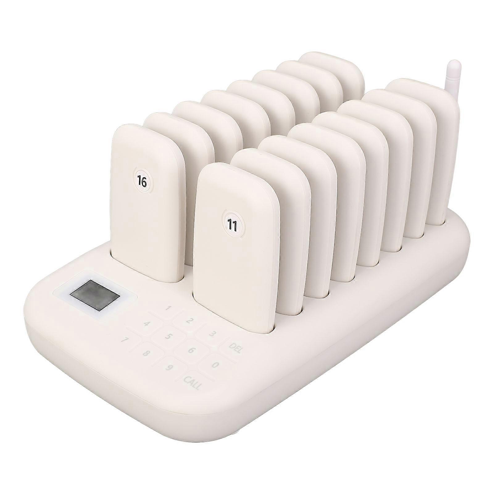 Wireless Calling System 16 Pagers 546yd Transmission 2 Working Modes Touch Control Restaurant Pager 100‑240V