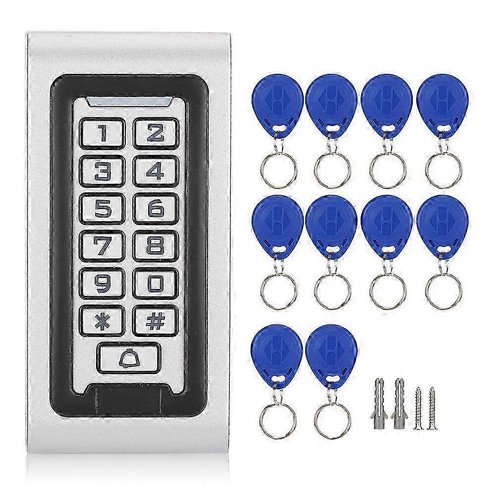 Standalone Keypad Access Control System with RFID 125kHz - 2000 User Capacity & 10 ID Tags for Secure Door Entry