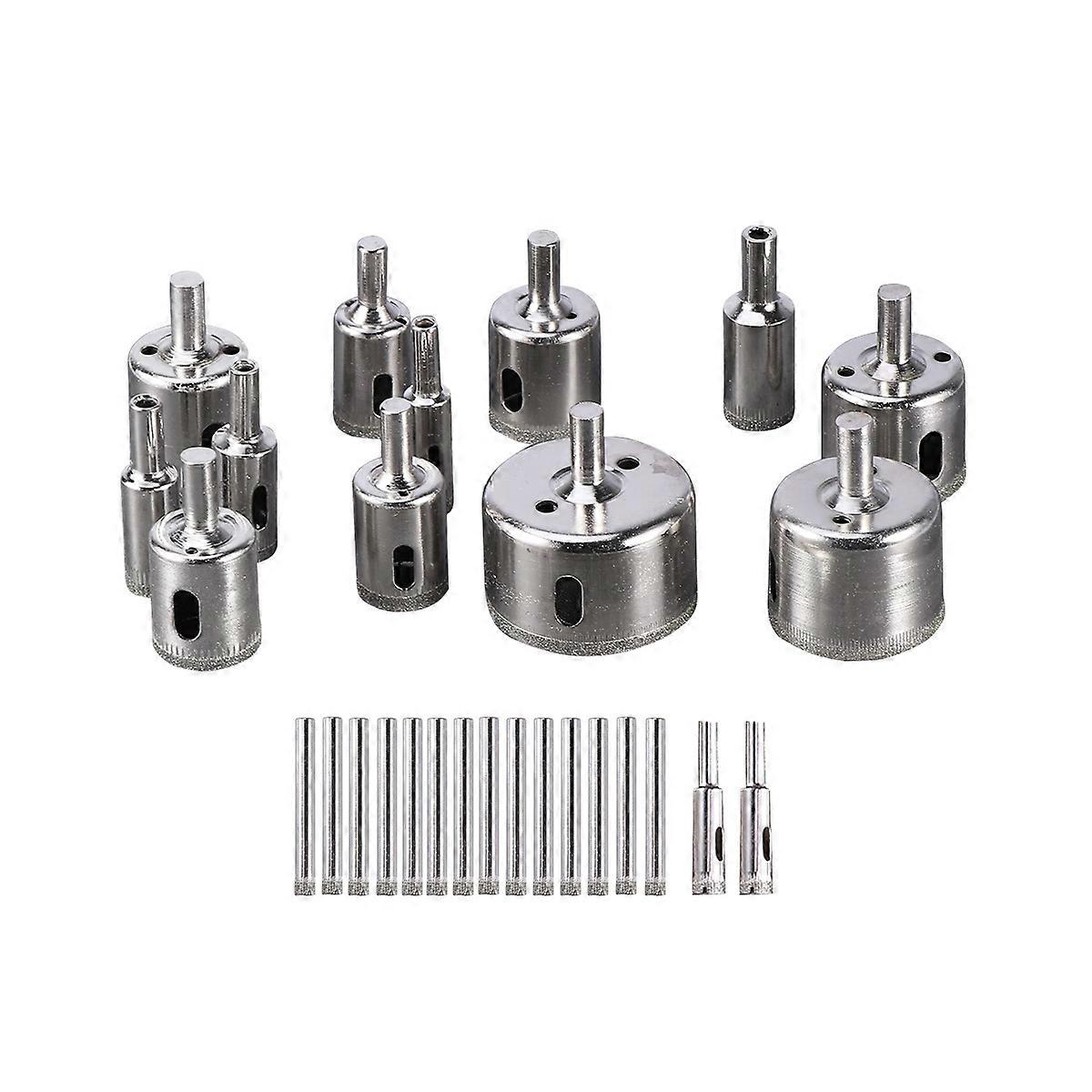 28 قطعة مجموعة مثقاب لقطع ثقب الجرانيت والزجاج 6 مم - 50 مم مثالية للمحترفين وعشاق DIY