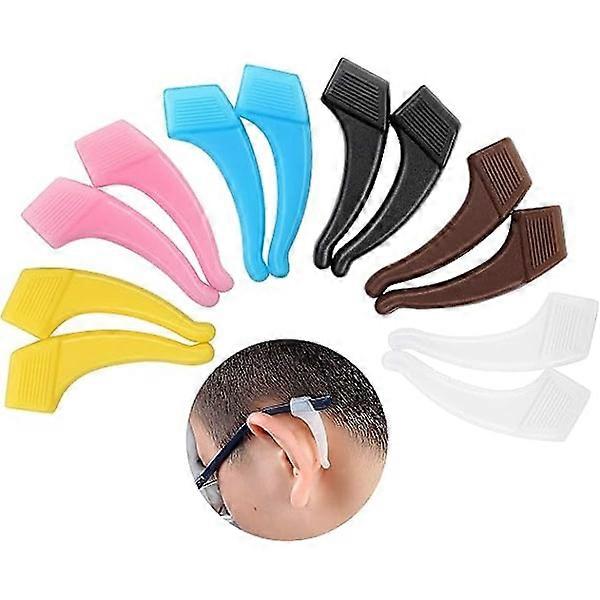 6 Pairs Comfortable Non-Slip Silicone Holders for Eyeglass Accessories with Ear Hooks, Movement of Eyeglass