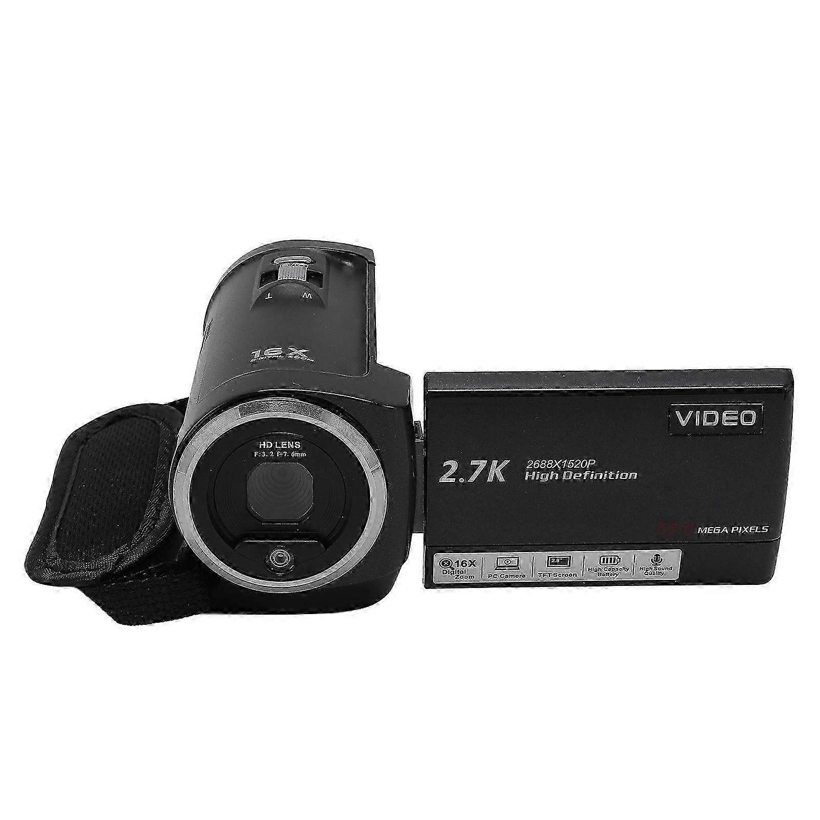 50MP Video Camera Camcorder with 2.7K HD & 16X Digital Zoom - 2.8-Inch Rotating Screen for Capturing Stunning Videos