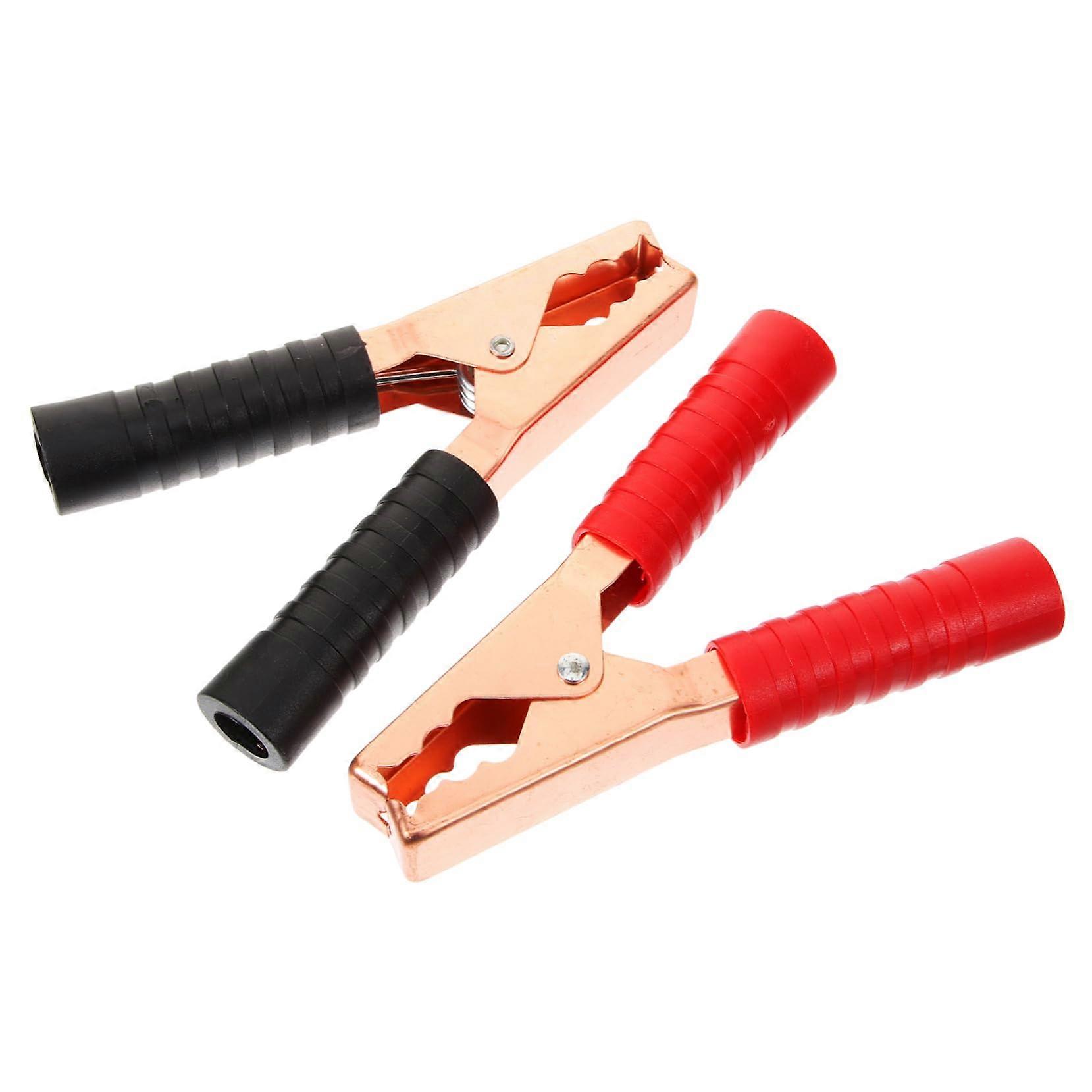 Car Battery Jump Leads with Crocodile Clips, Copper Plated Battery Clamps, Heavy-Duty Welding Machine Compatible Terminals