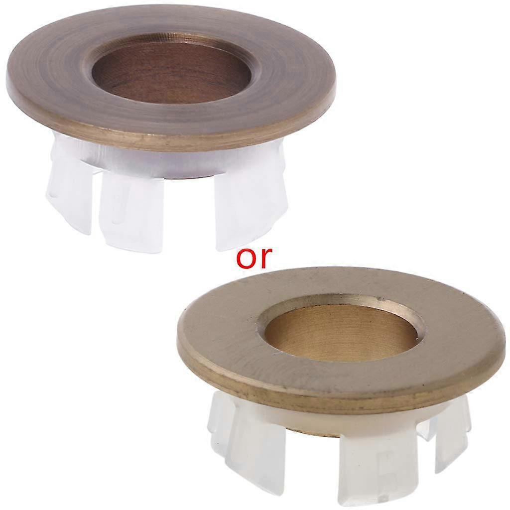 Decorative Chrome Wash Basin Overflow Hole Cover with Antique Finish Round Insert Ring