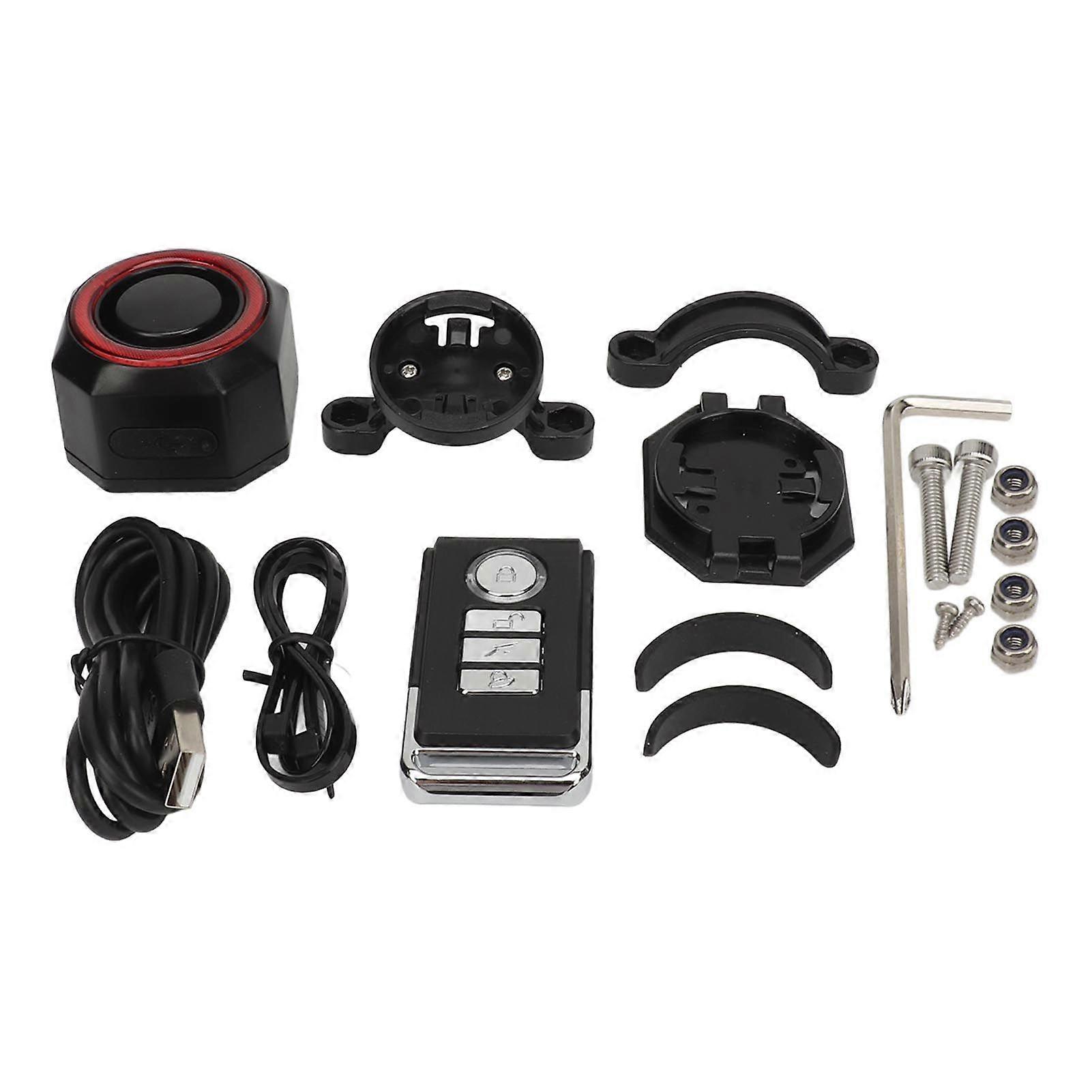 usb c bike alarm light waterproof antitheft with auto brake