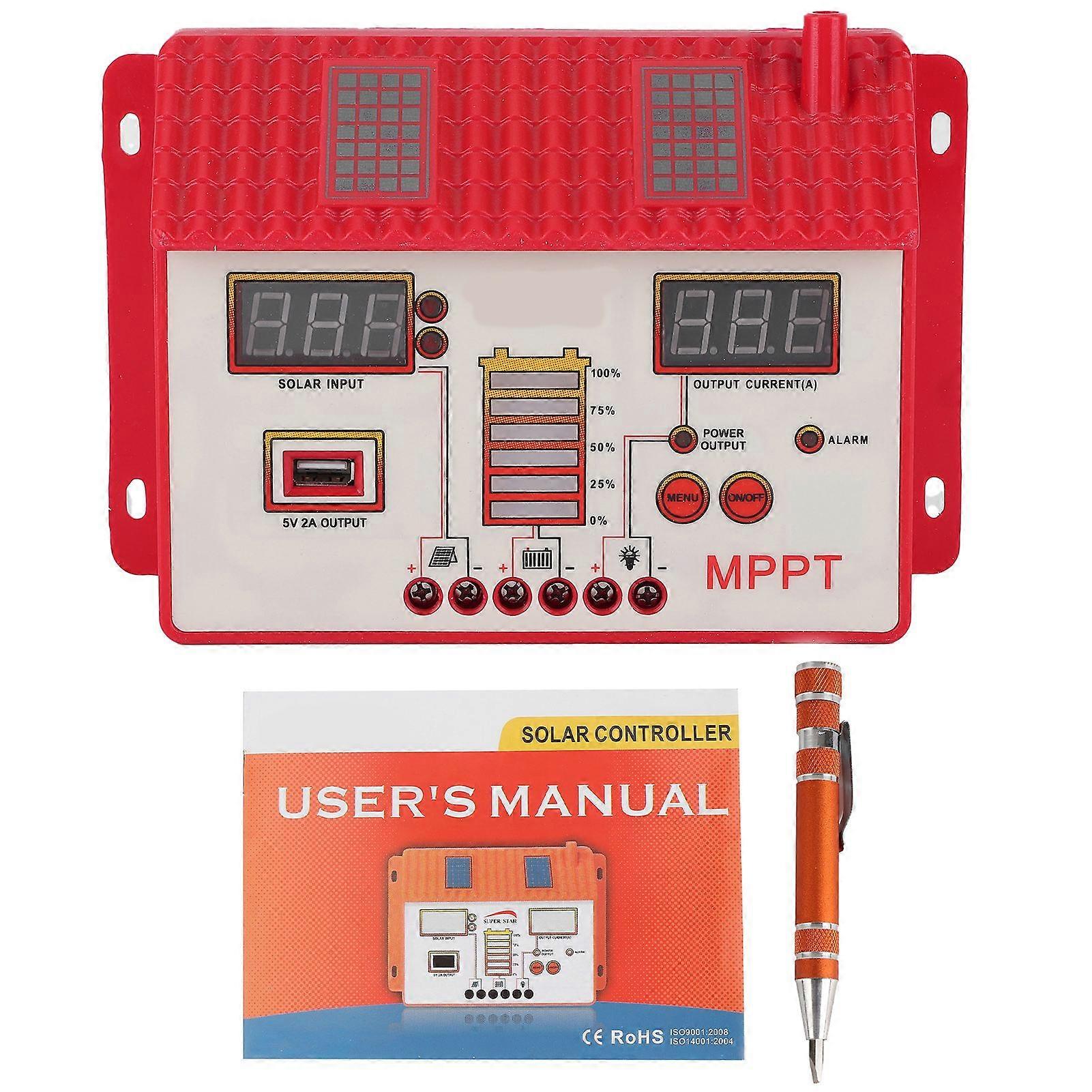 MPPT Solar Charge Controller 12V/24V 40A with LED Display and USB Output