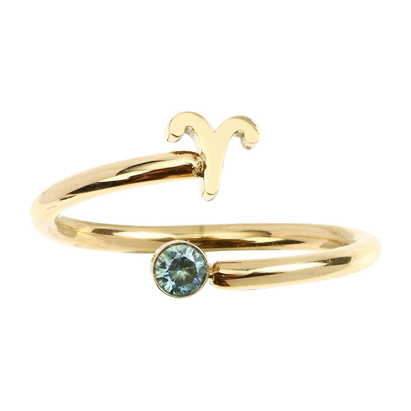 Zodiac Open Ring Adjustable Ring Sparkly Zircon