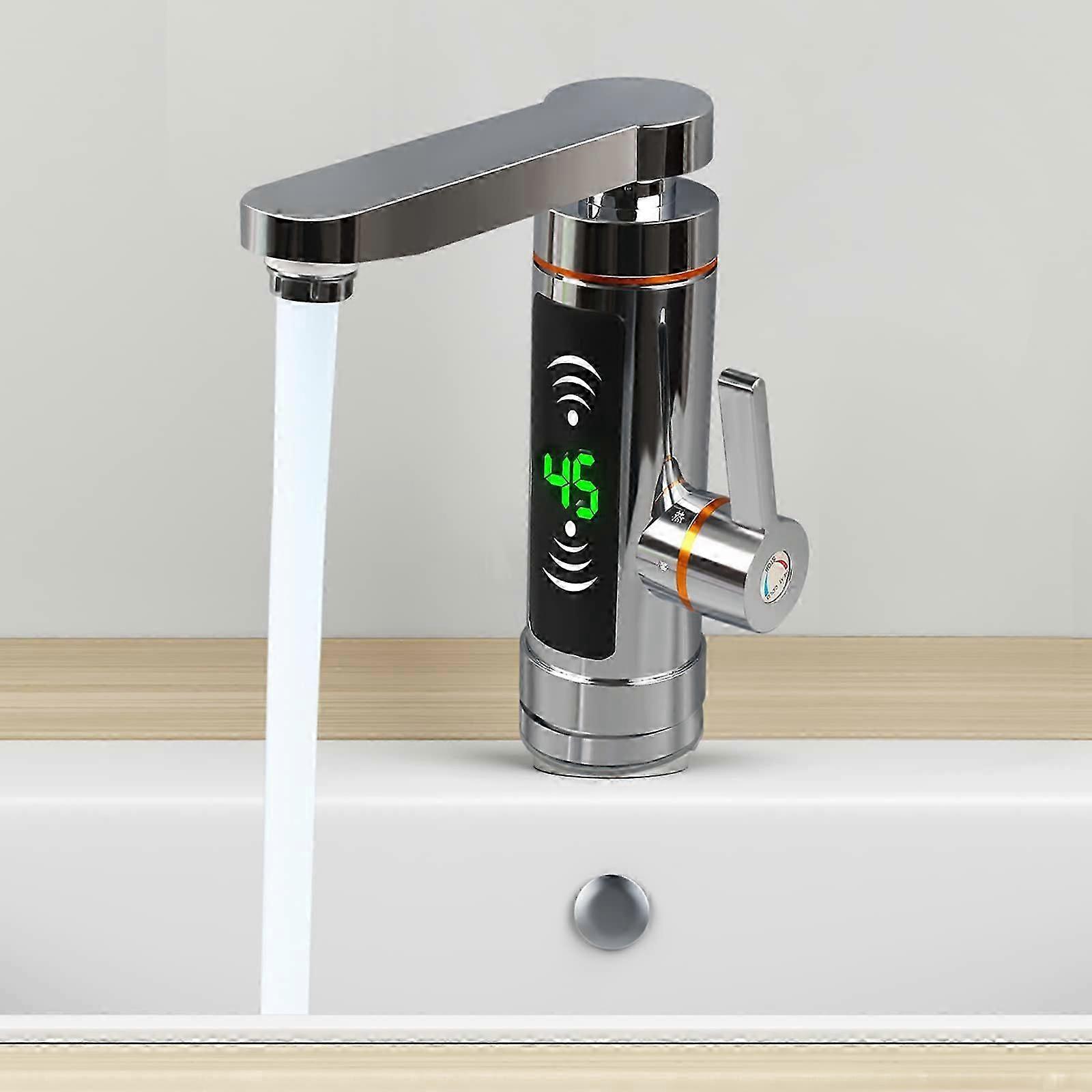 Chauffe-eau électrique instantané - Robinet d’eau chaude - 30-60 C - 220 V - Avec chauffe-eau instantané - Affichage numérique LED - Rotation à 360° électrique