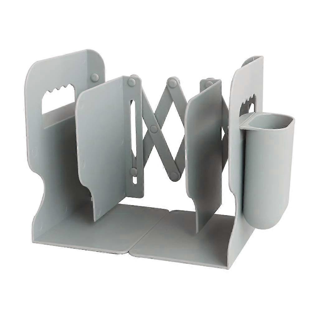 MaGiLL Buchstutzen Decorative Adjustable Bookends With Pen Holder Non-Slip Desk Office Supports