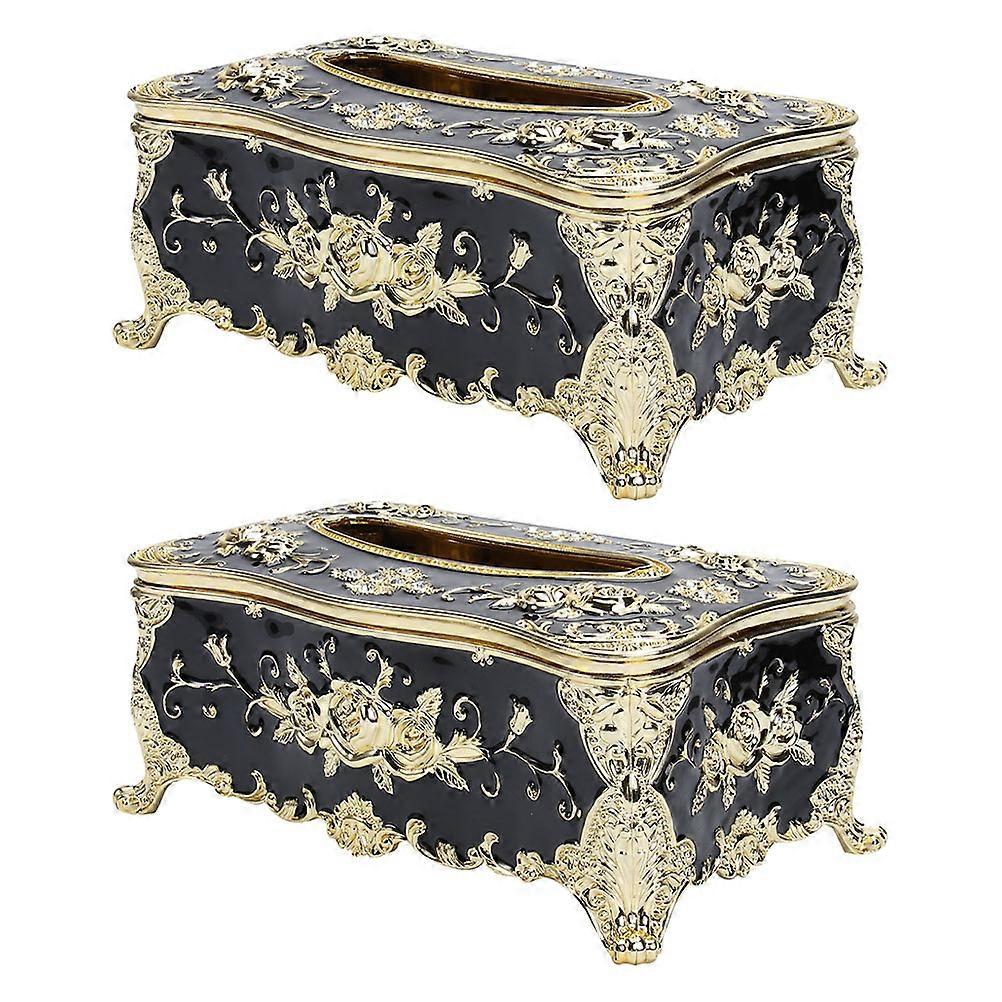 Desktop Tissue Box 2Pcs European Style Holder For Home Use Material