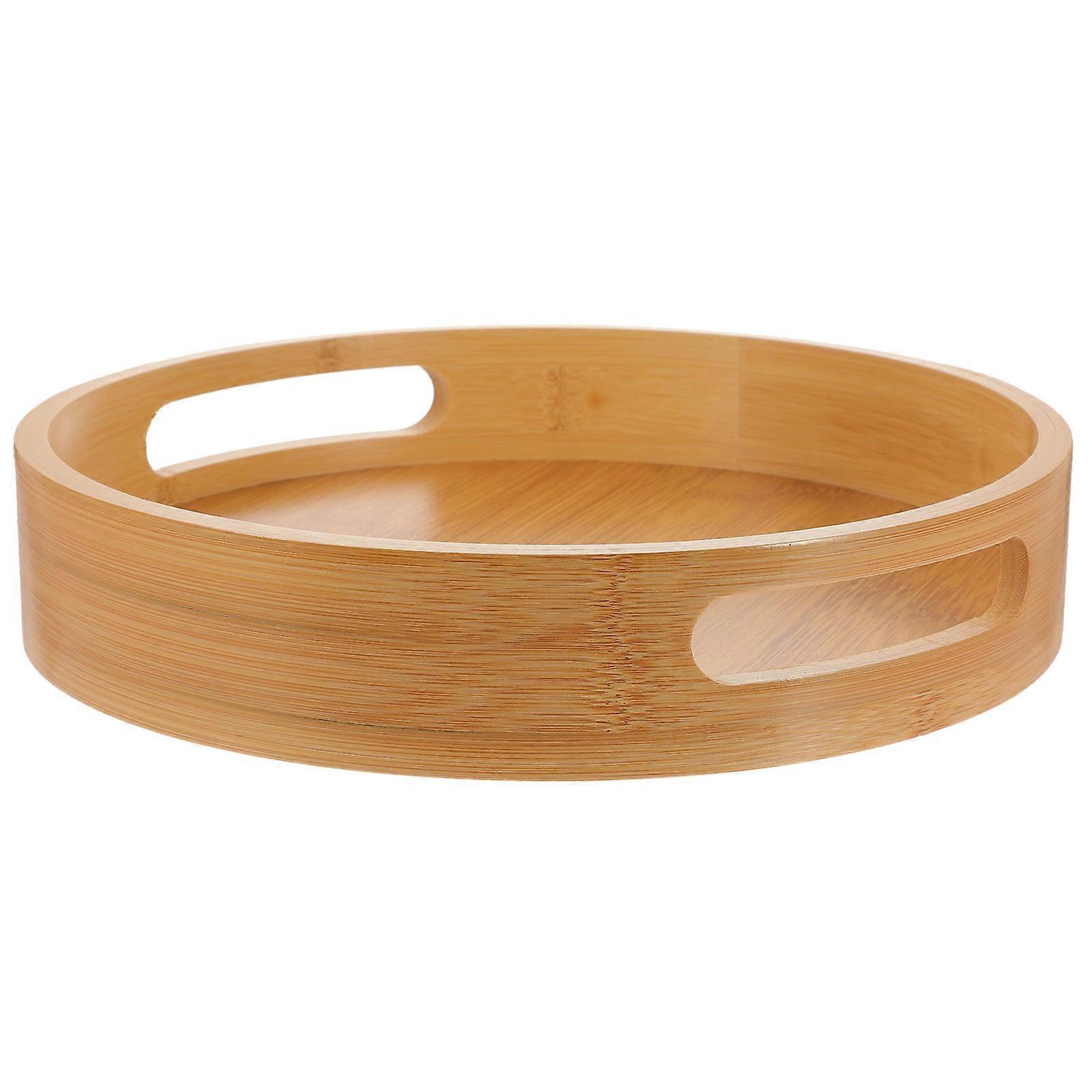 Khaki Synthetic Material Tray for Home Use Perfect for Serving Tea Snacks and Fruits 7.5 Inches Round