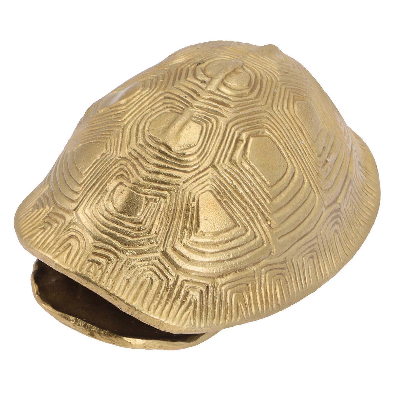 Golden Copper Turtle Sculpture for Home Decor with Retro Style and Lifelike Design 6.5 inches