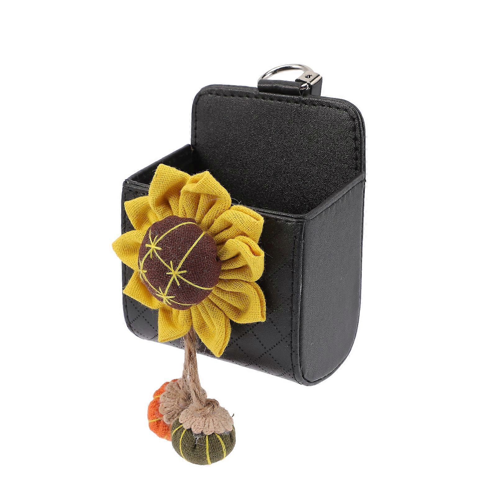 Car Vent Storage Pouch Organizer For Car Interior Use Yellow Simple Design 1Set