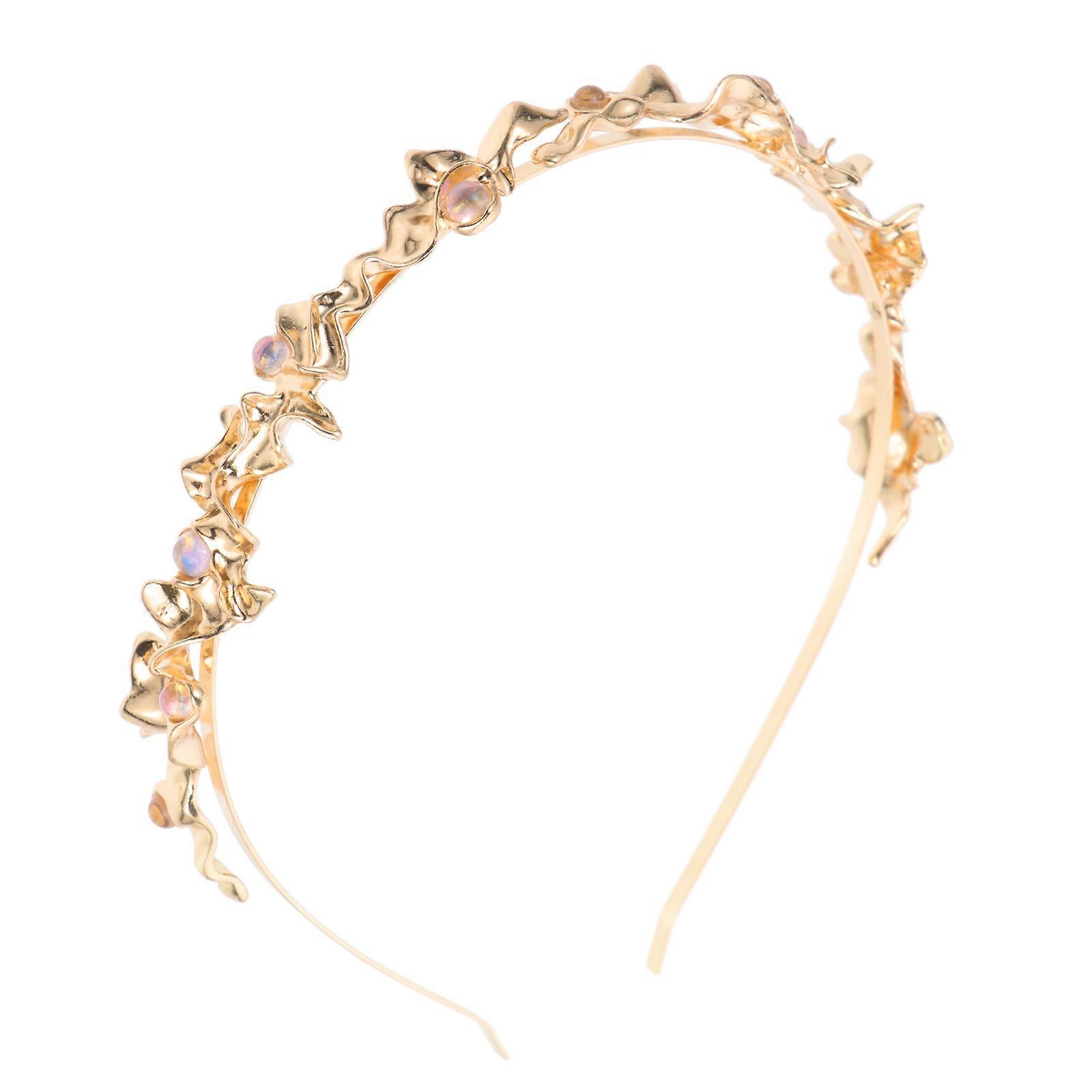 Golden Zinc Alloy headband with Rhinestones for Wedding and Party Guests