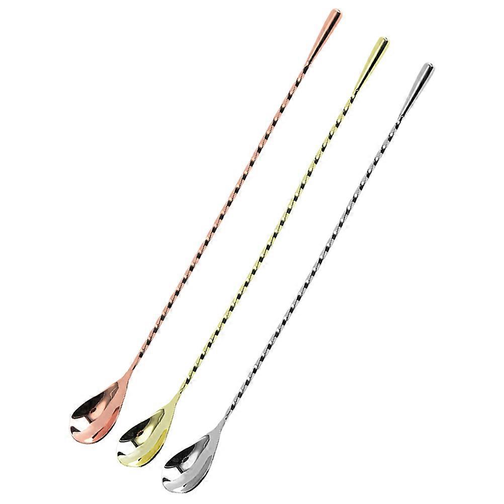 Stainless Steel Coffee Spoons with Ergonomic Handle for Ice Coffee and Tea Assorted Color 3Pcs