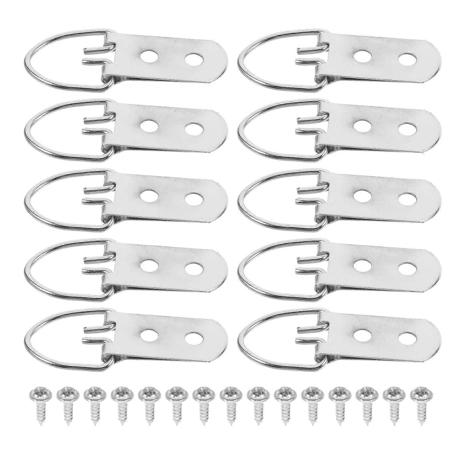 12pcs Heavy Duty Picture Frame Mounts with Screws & D Ring Hooks for Easy and Versatile Artwork and Frame Hanging
