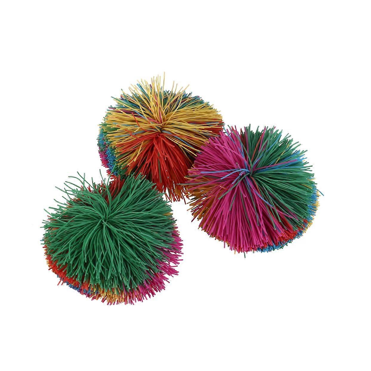 3Piece Colorful Stretchy Stringy Play Balls Soft Sensory Stress Relief Rubber Balls for Adults