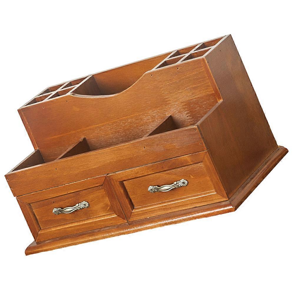 Practical Multi-functional Jewelry Storage Drawer For Women Homeowners With Wooden Material And Light Brown Color In 1Pack