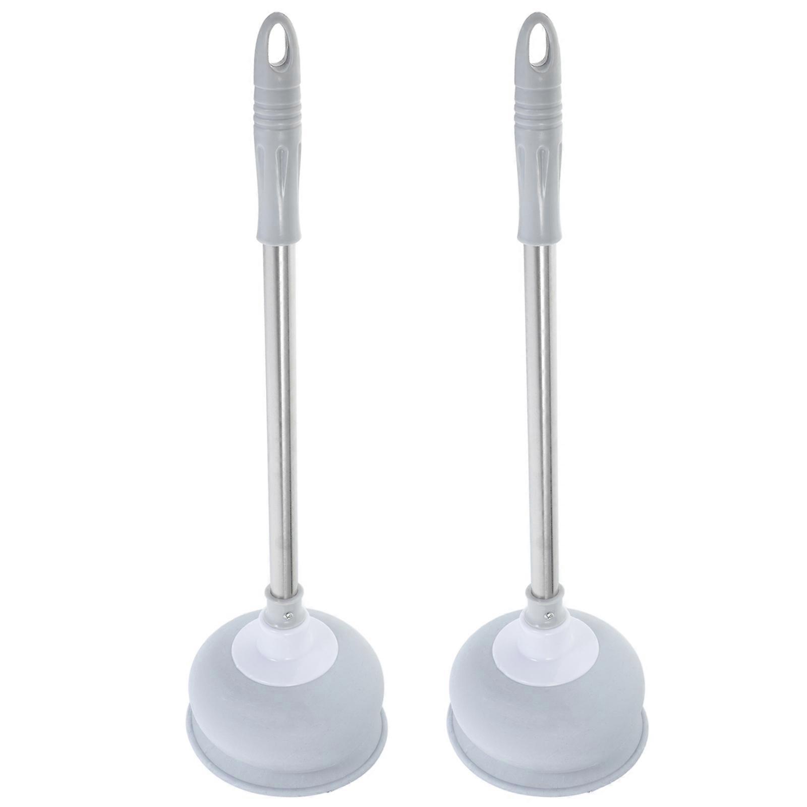 Heavy Duty Bathroom Plunger Set with Long Handle for Toilet and Shower Drain Cleaning Professional Plumbing Tool