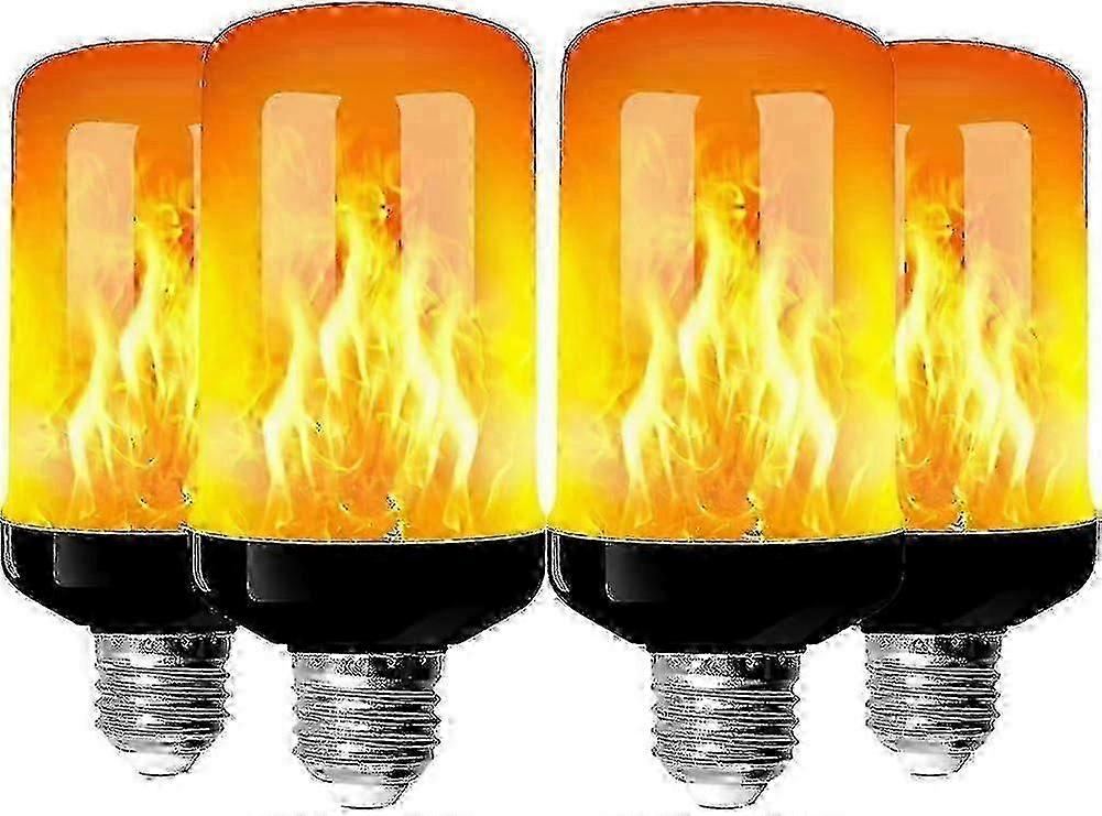 4-Pack E27 LED Flame Bulbs 4W with 4 Modes for Home/Garden