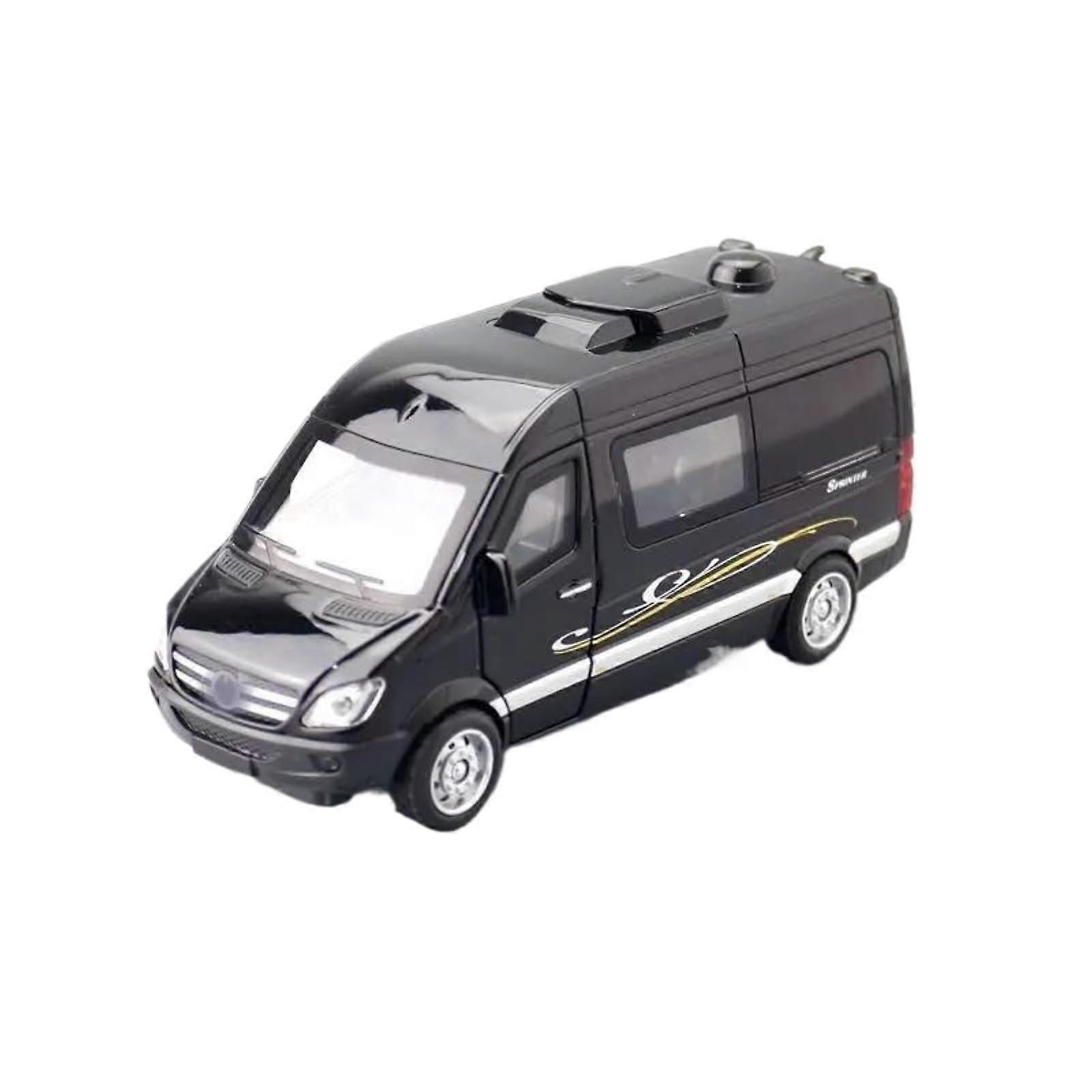 Sprinter MPV Van 1:32 Scale Die-Cast Model Car with Pullback Action, Sound, Lights, and Opening Doors (Black)