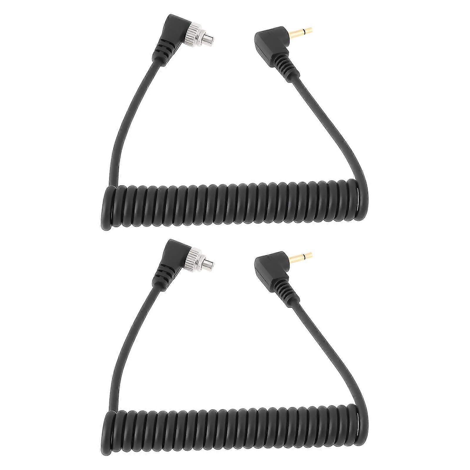 2 X 2.5 Mm Bent-To-PC Flash Sync Cable, Compatible With Trigge8087, Screw Lock