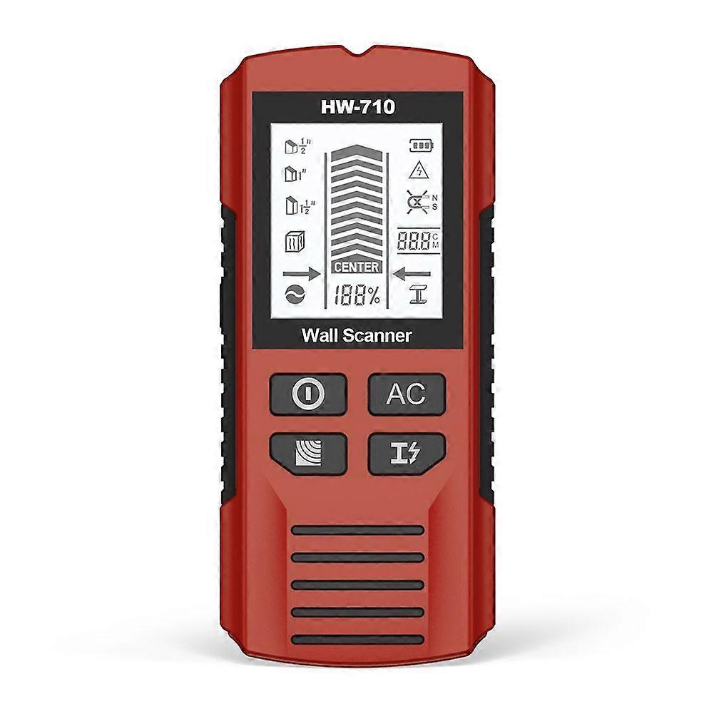 Multifunctional Wall Scanner Detects Metal Pipes Live Wires Behind Walls with LCD Display Audible Alarm for Safe Drilling