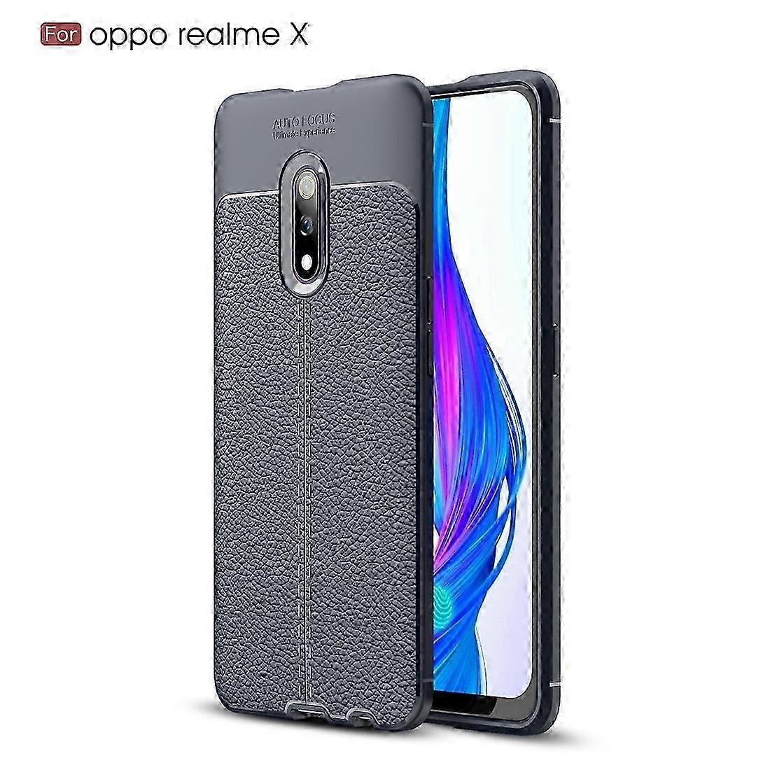 Shockproof TPU Case for  Realme X with Litchi Texture Design