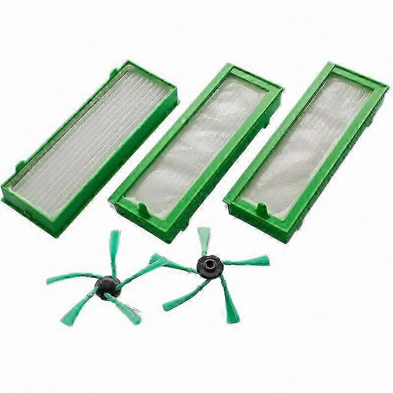 Accessories Set for Vorwerk Kobold VR200 & VR300 Vacuum Robots - 3X HEPA Filters & 2X Side Brushes