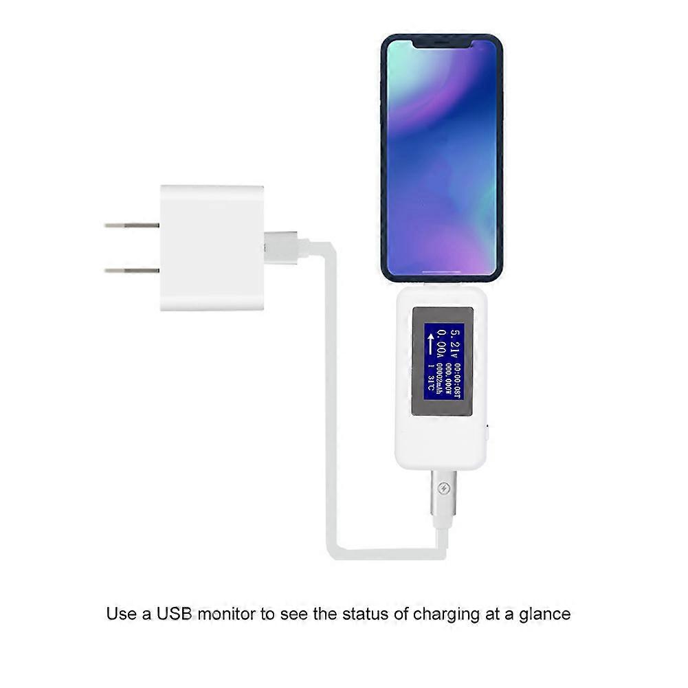 TypeC Tester Multifunctional Bidirectional Current Voltage DC Meter White