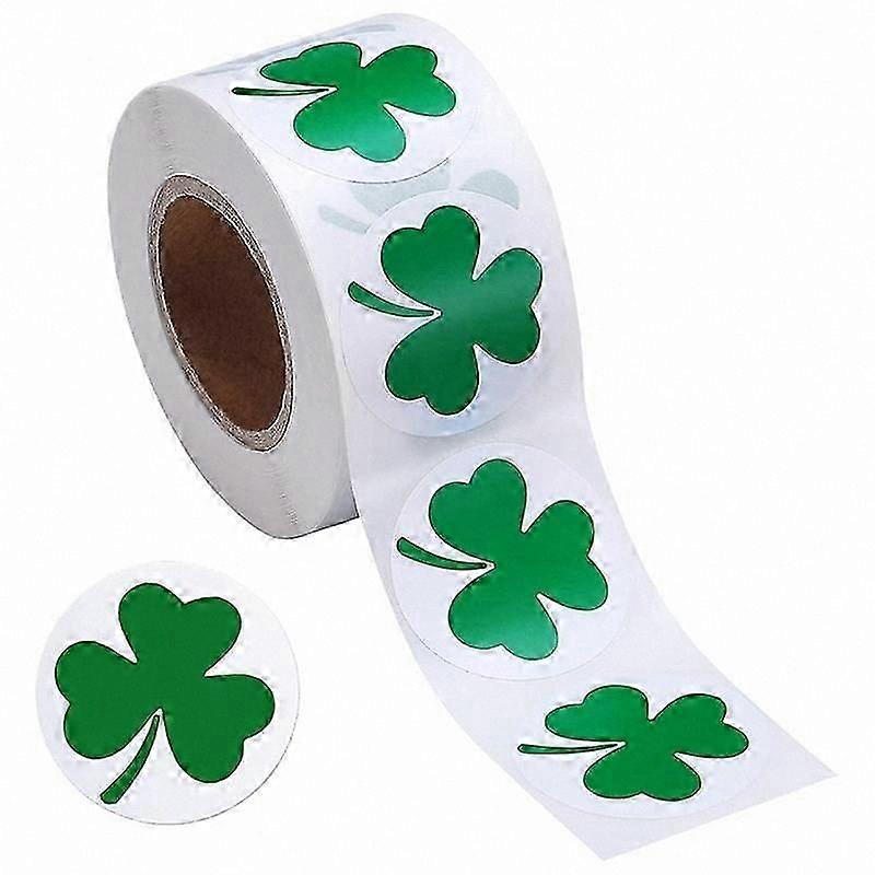 500 Count Shamrock Stickers 1.5 Inch Adhesive Labels for Irish Themed Decor and Crafting Projects