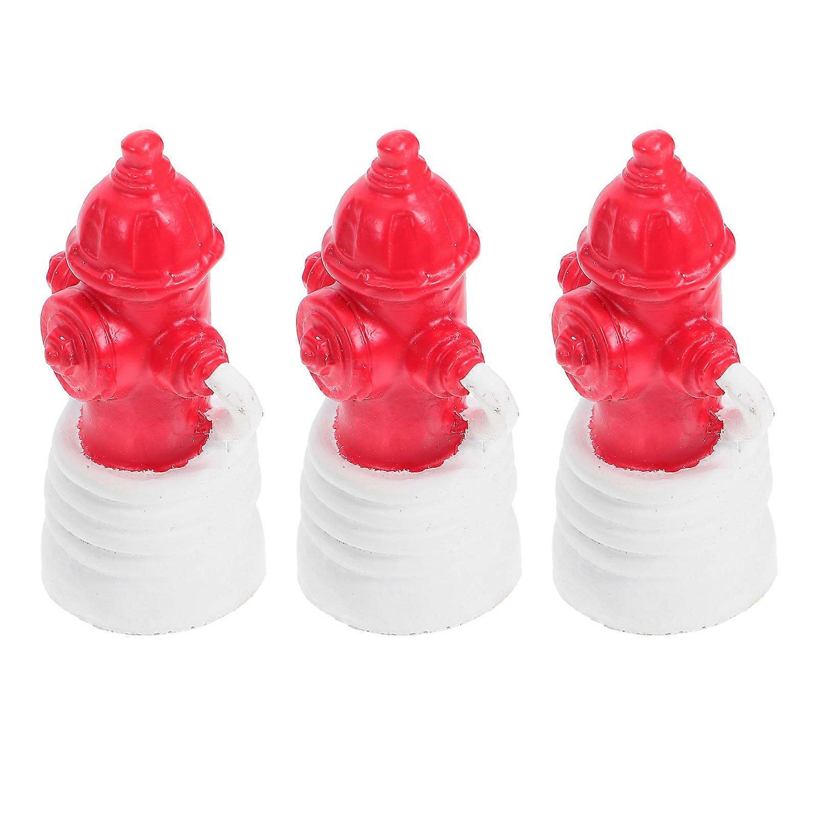 3pcs Resin Fire Hydrant Miniature Figurines for DIY Sand Table Decoration – Realistic Desktop Ornament for Indoor Outdoor Use – Unique Craftsmanship