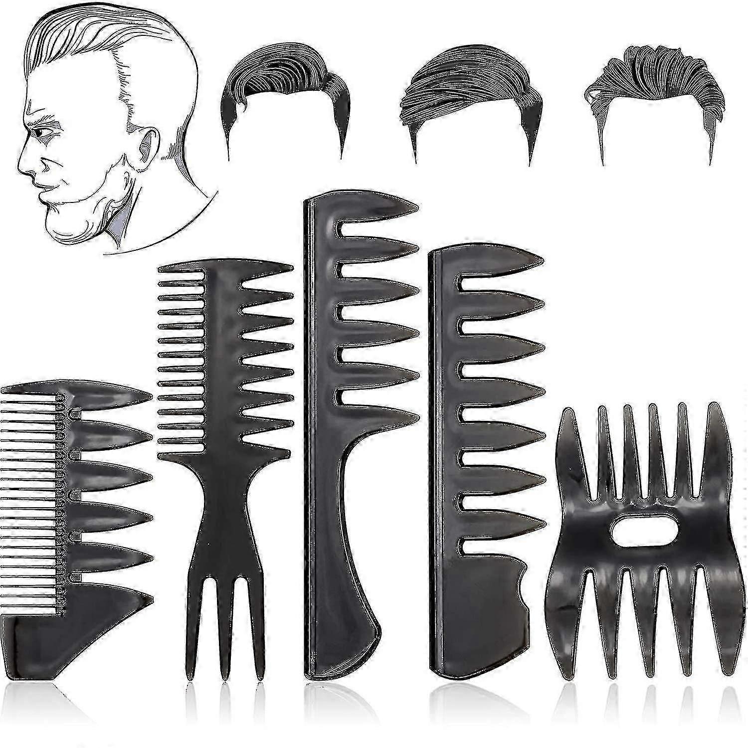5Pcs Men'S Styling Comb Set Classic Retro Styling Men'S Comb