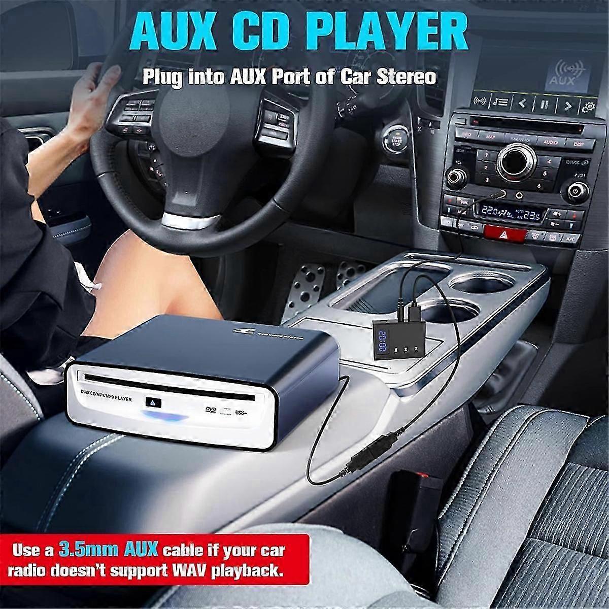 Portable CD Player Decoder for Car, Auxiliary AUX CD Decoder Conversion Adapter, for Car Which Don'T Support WAV Audio