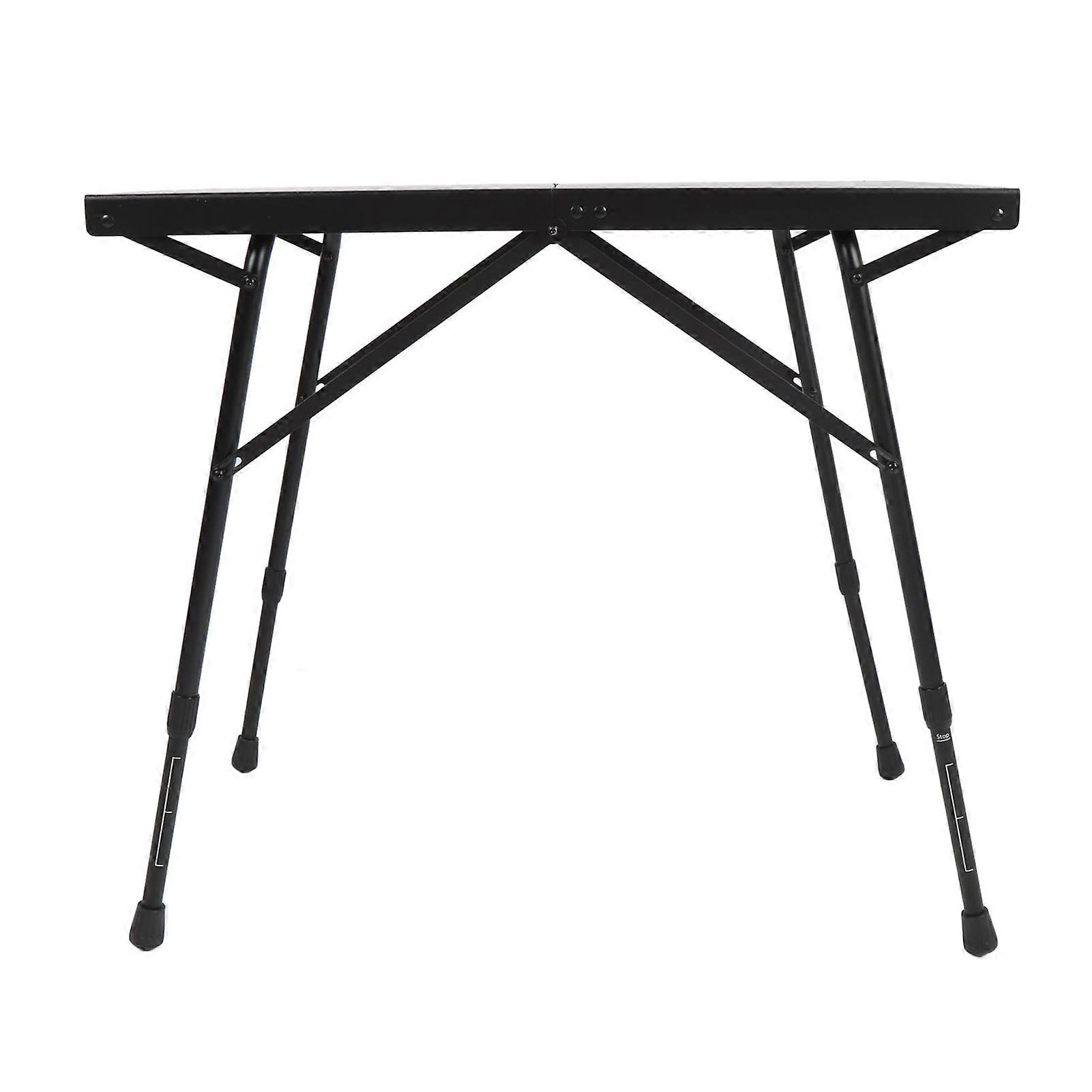 Camping Folding Table Adjustable 40-55cm Black Aluminum 60x40cm