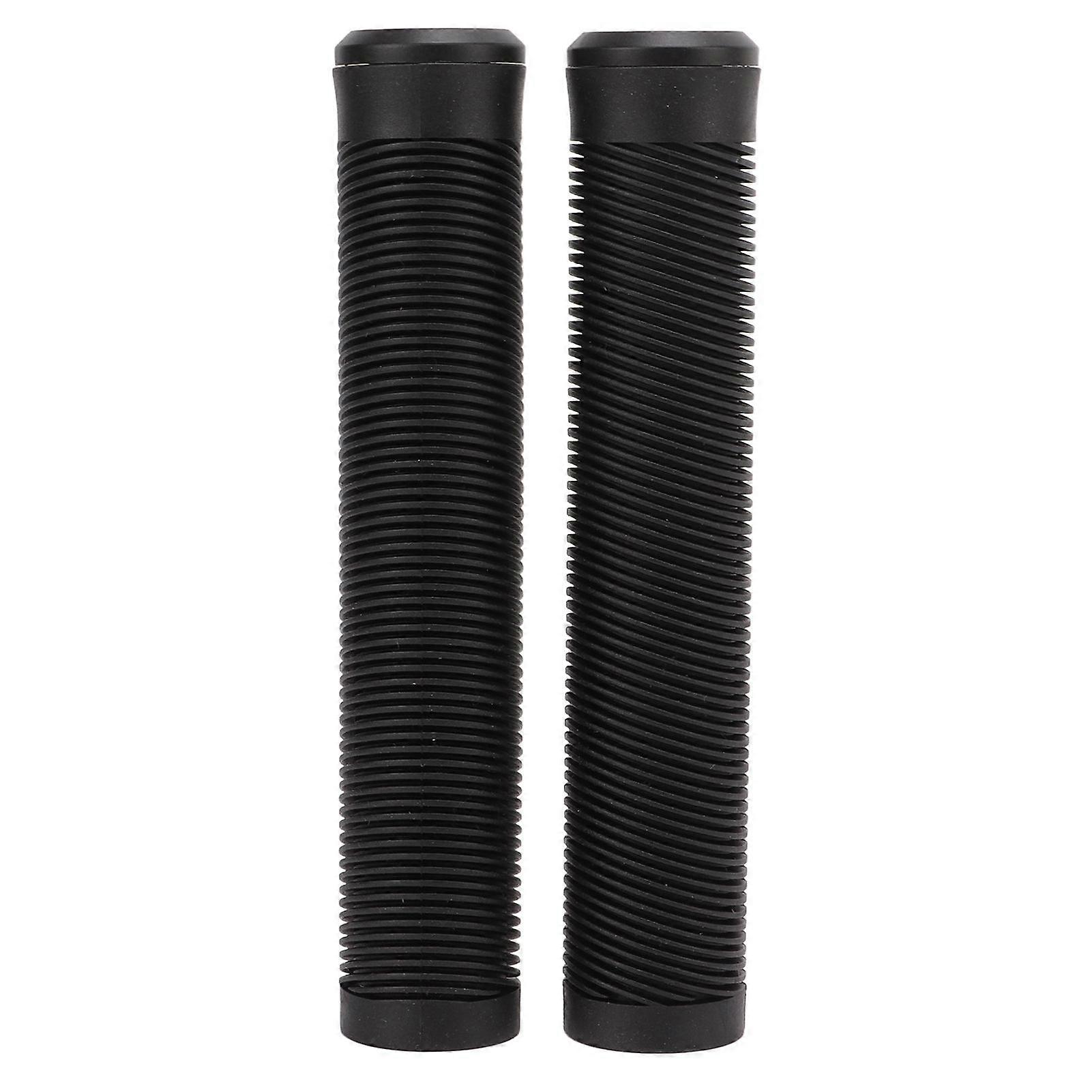 1 Pair 16cm Bike Handlebar Grips Soft TPE Rubber Anti Slip Handle Grips for Fixed Gear BicycleBlack