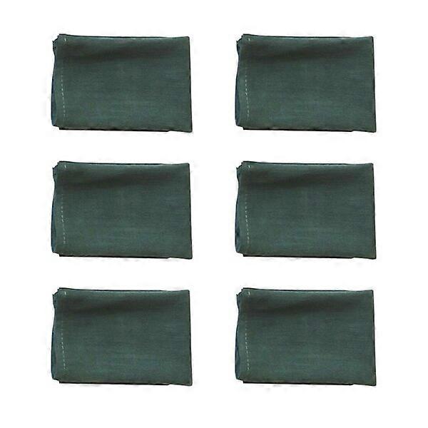 Serviettes de table, Vert foncé, Set de 6, Pur lin, Facile d’entretien